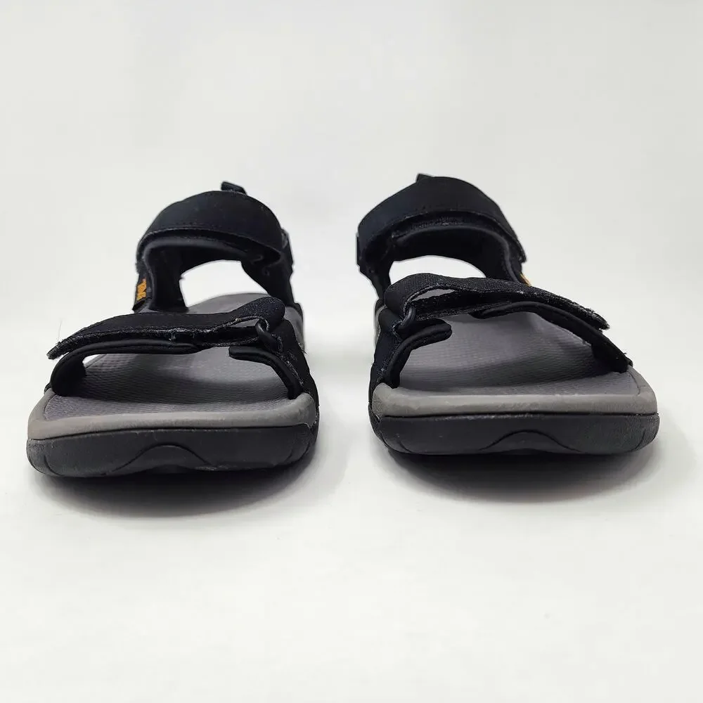 Teva Sandals Men 9 Meacham Black Sport Shoes 3 Adjustable Straps 1110392